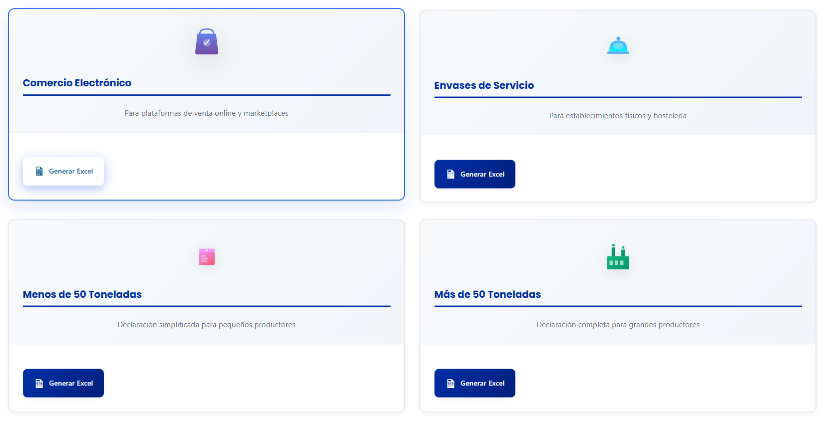Generación del Excel oficial MITECO en Envasify